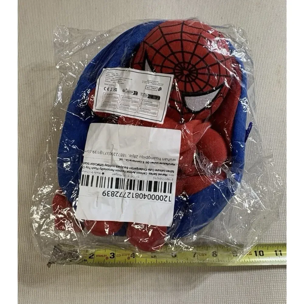 Spider-Man Plush Kids Backpack Red Blue Adjustable Shoulder Straps